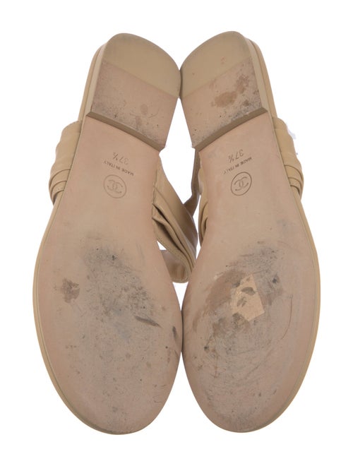 Chanel 2023 Interlocking CC Logo T-Strap Sandals