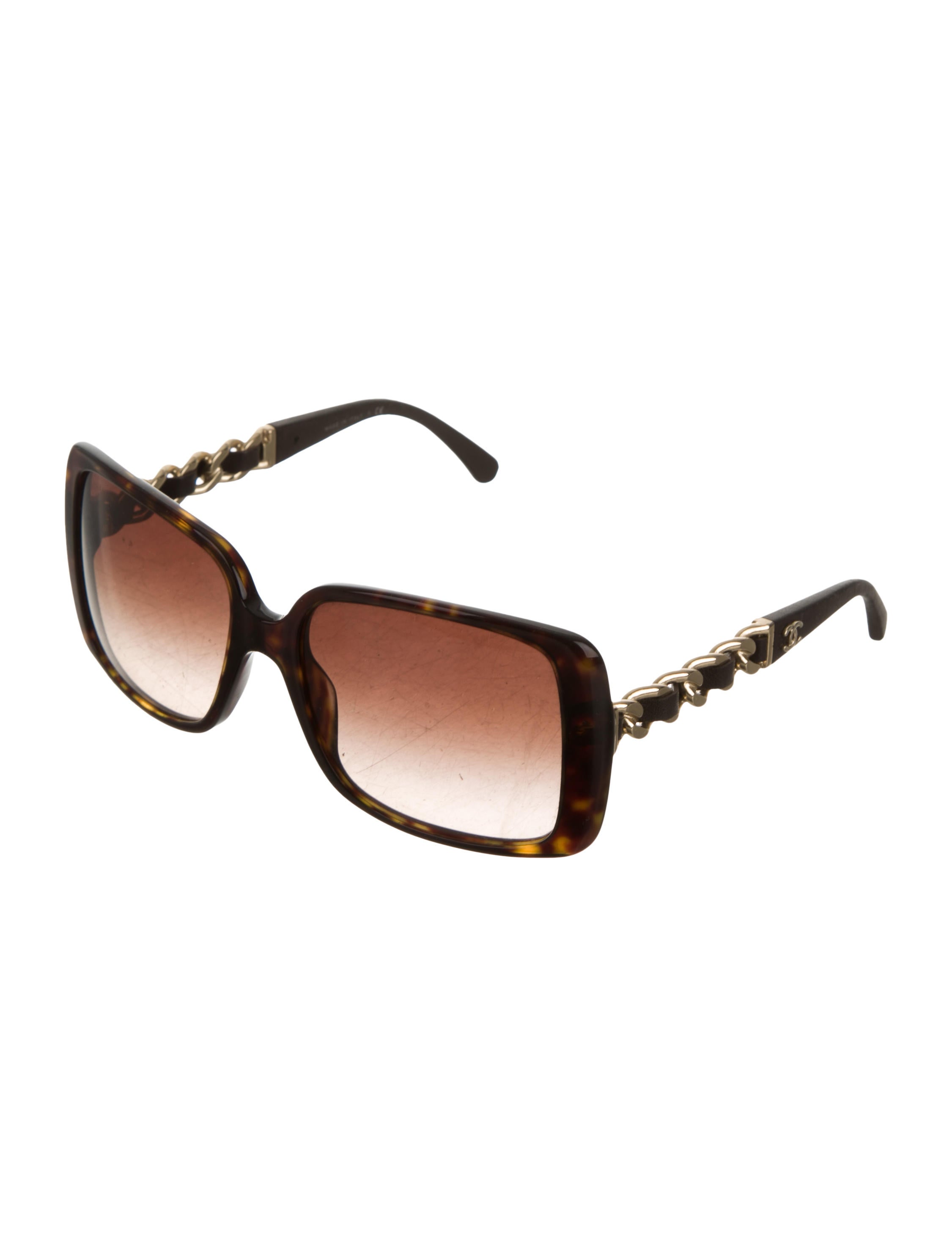 Chanel Square ChainLink Sunglasses Brown Sunglasses, Accessories