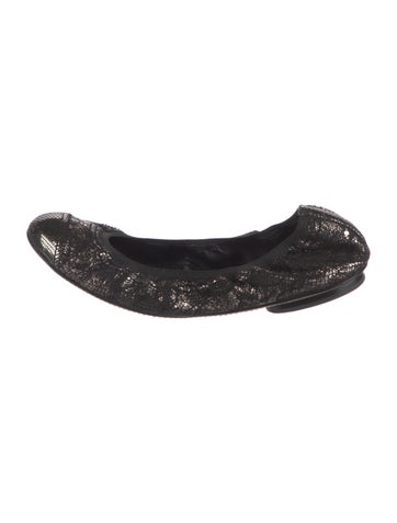 Chanel Flats Interlocking CC Logo Lace IT 38 | 8