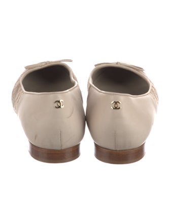 Chanel Interlocking CC Logo Calfskin Ballet Flats