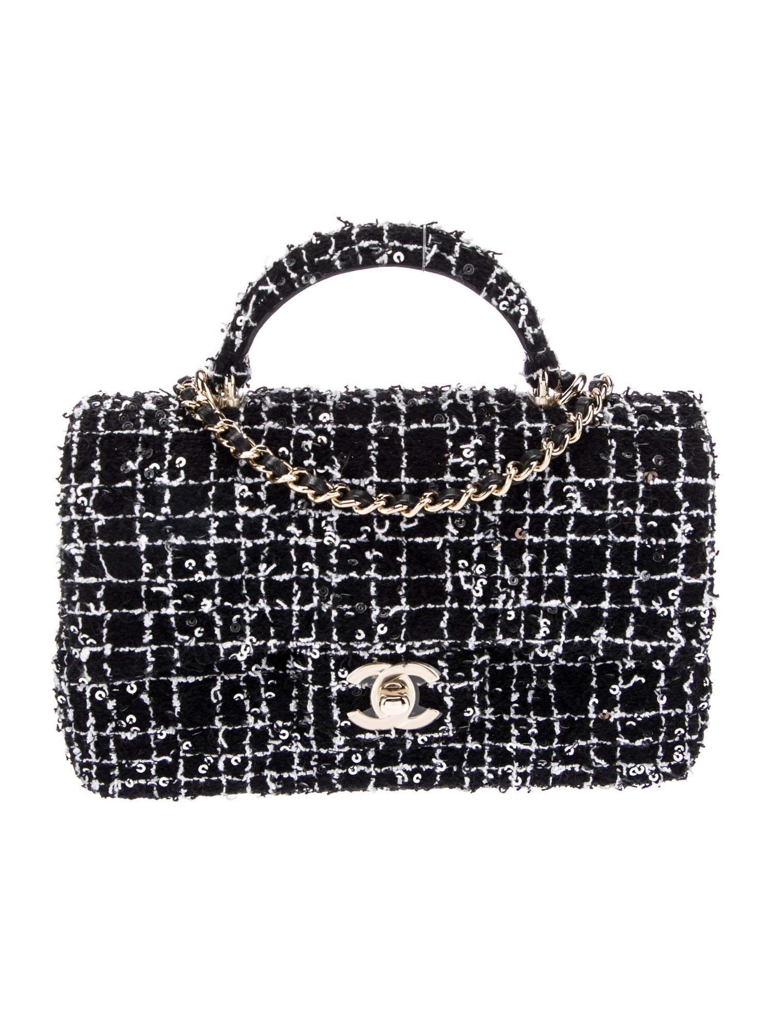 Chanel Tweed Rectangular Mini Top Handle Bag