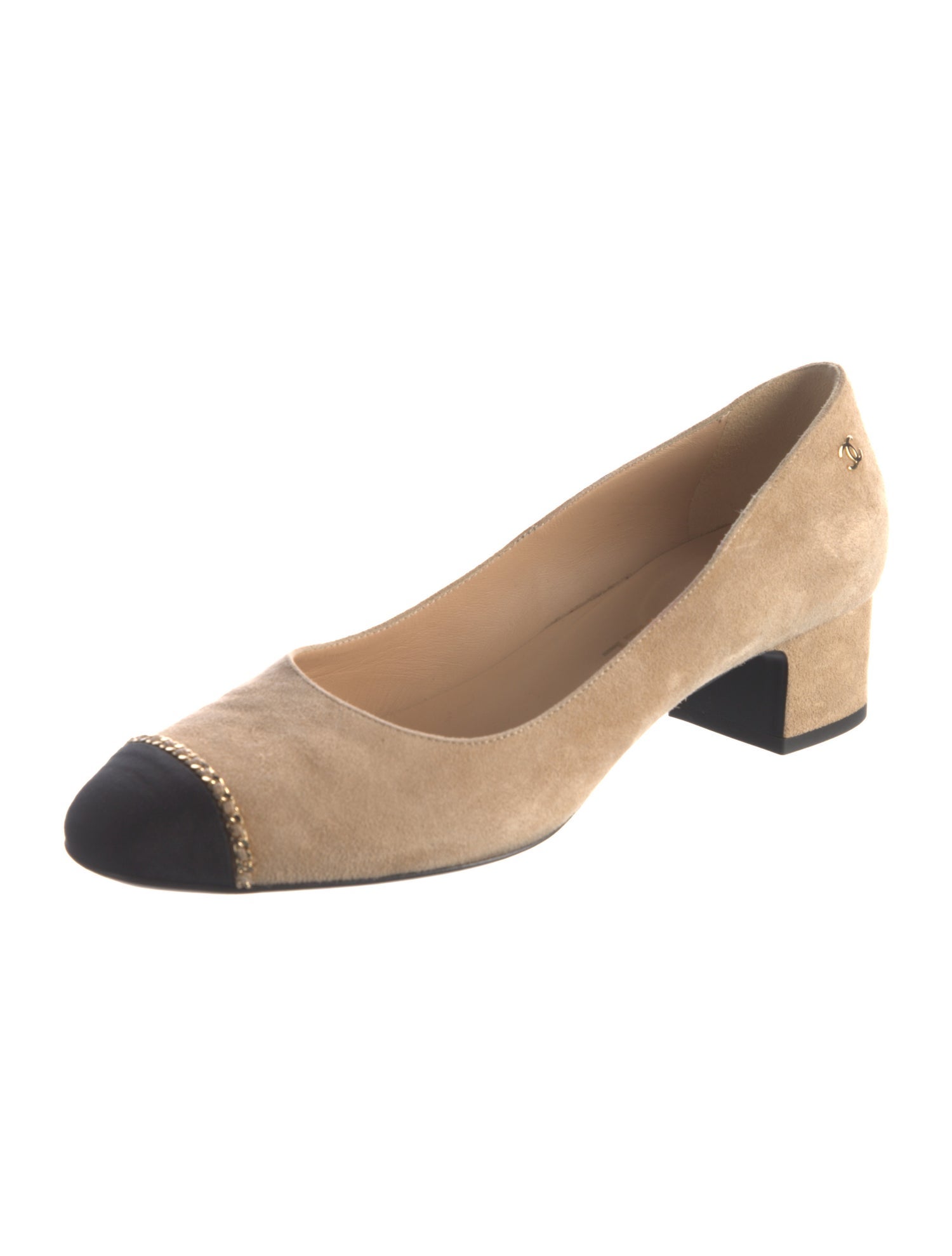 Chanel Interlocking CC Logo Suede Pumps