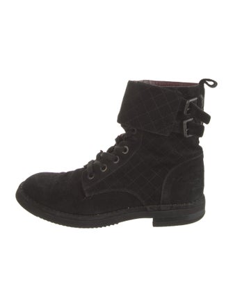 Chanel 2014 Suede Combat Boots