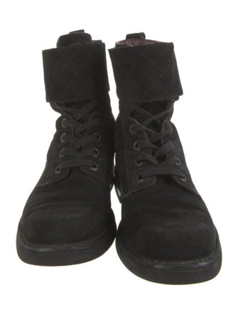Chanel 2014 Suede Combat Boots