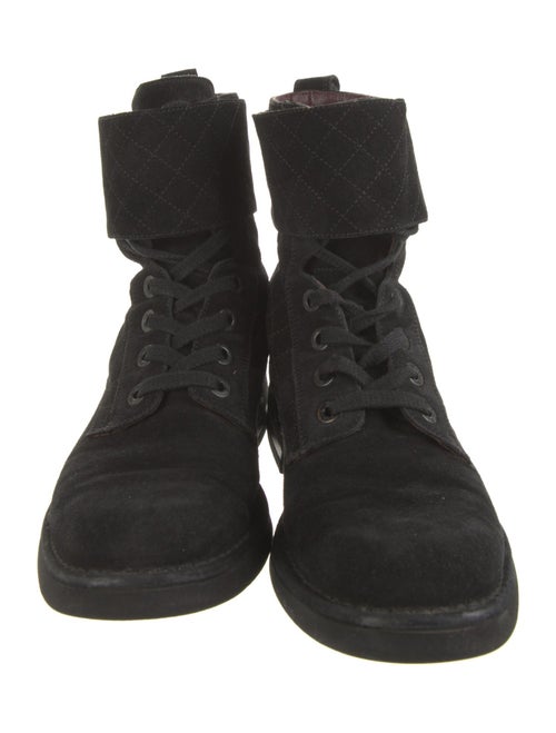 Chanel 2014 Suede Combat Boots