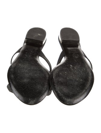 Chanel Interlocking CC Logo Grosgrain Trim Slides