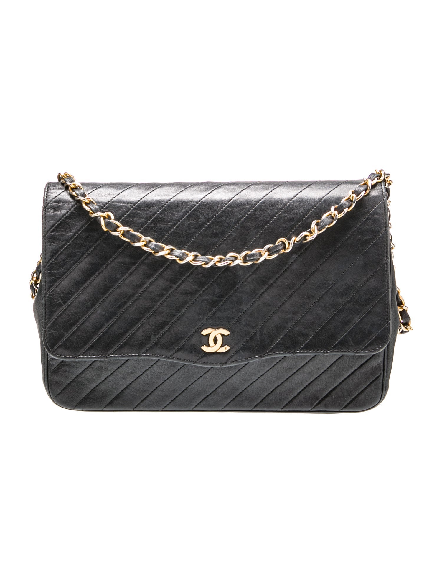 Chanel Diagonal Quilt Flap Bag