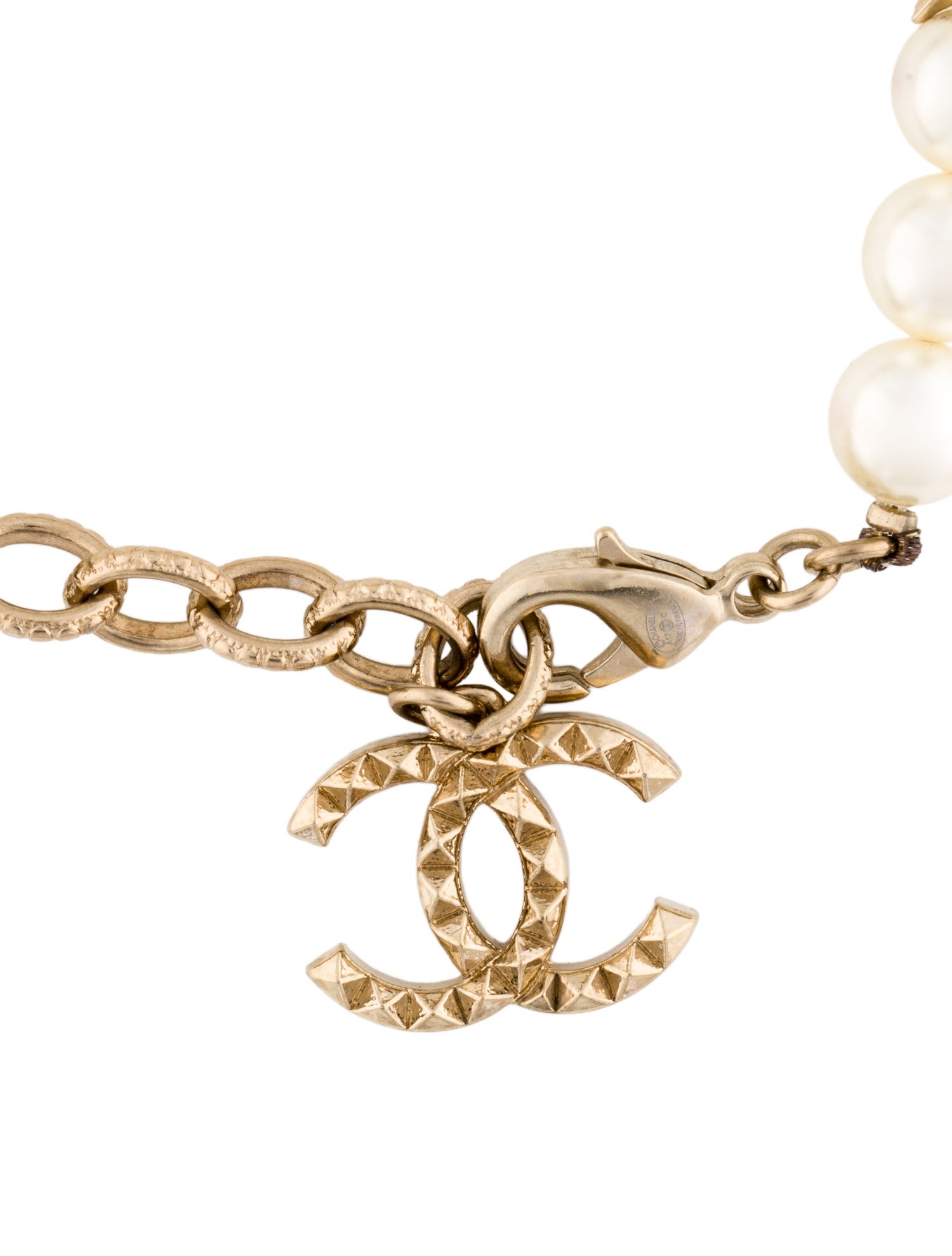 Chanel Faux Pearl Star CC Bracelet