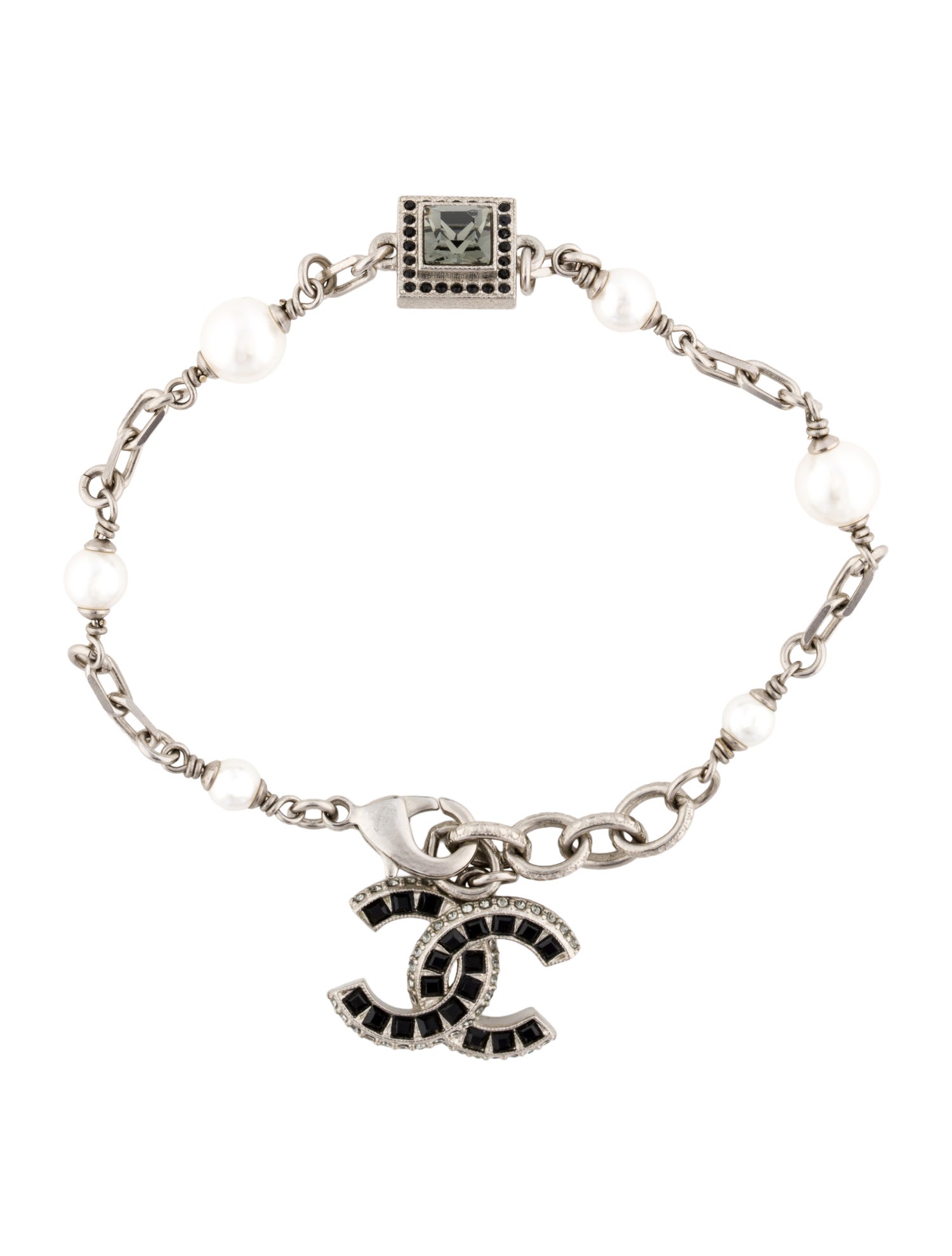 Chanel Faux Pearl & Strass CC Bracelet