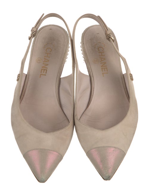 Chanel 2015 Interlocking CC Logo Slingback Flats