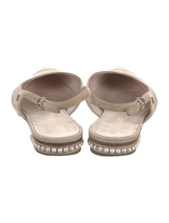 Chanel 2015 Interlocking CC Logo Slingback Flats