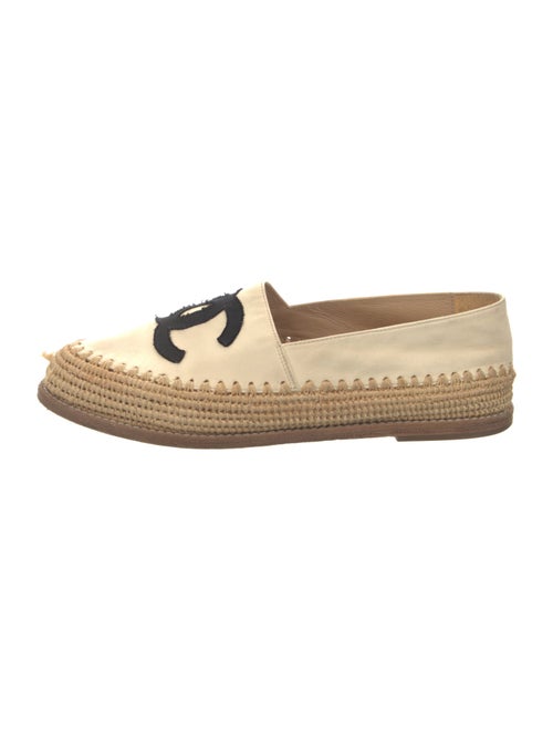 Chanel Interlocking CC Logo Leather Espadrilles
