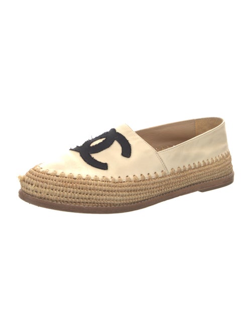 Chanel Interlocking CC Logo Leather Espadrilles