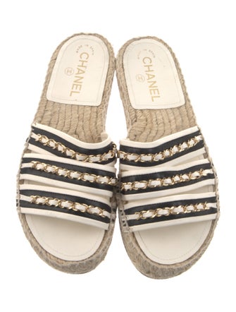 Chanel Interlocking CC Logo Jute Espadrilles