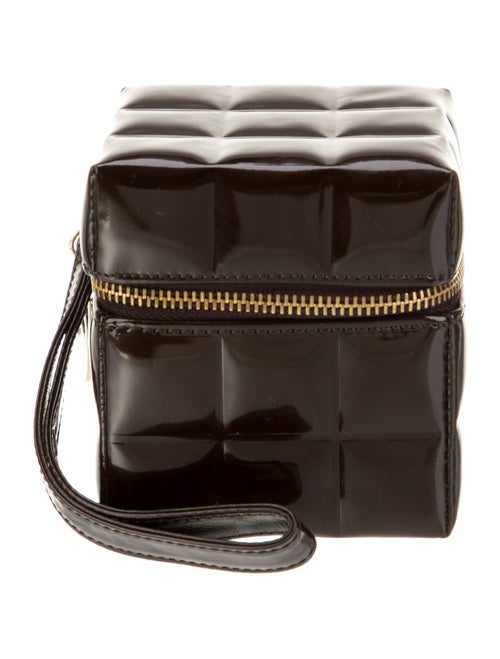 Chanel Patent Chocolate Bar Cube Wristlet