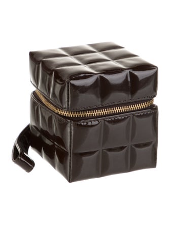 Chanel Patent Chocolate Bar Cube Wristlet