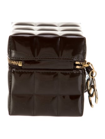 Chanel Patent Chocolate Bar Cube Wristlet