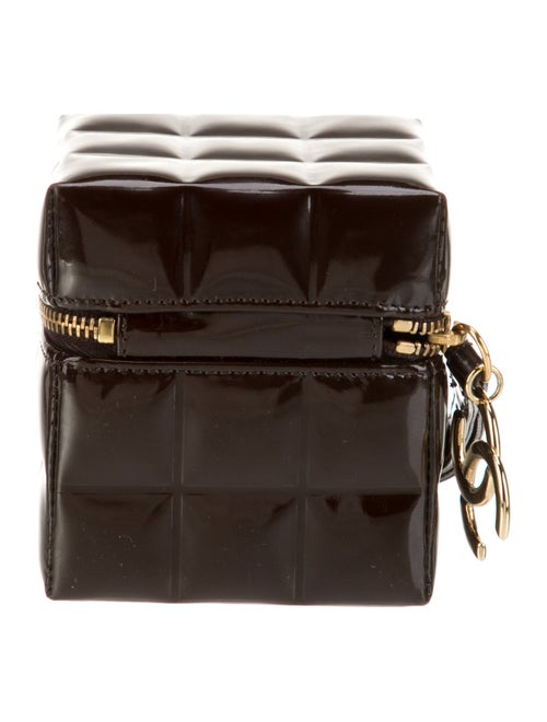 Chanel Patent Chocolate Bar Cube Wristlet