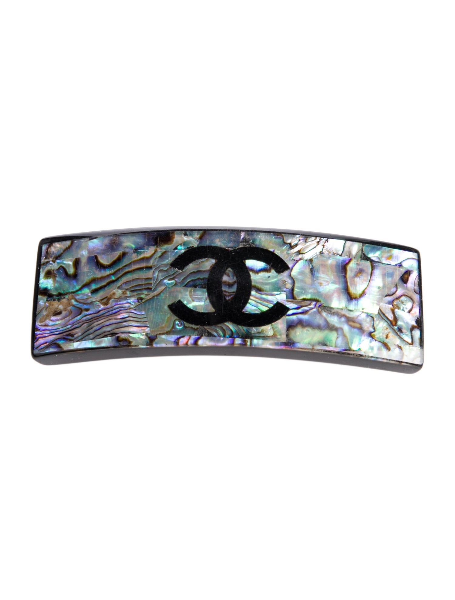 Chanel Resin Abalone CC Barrette