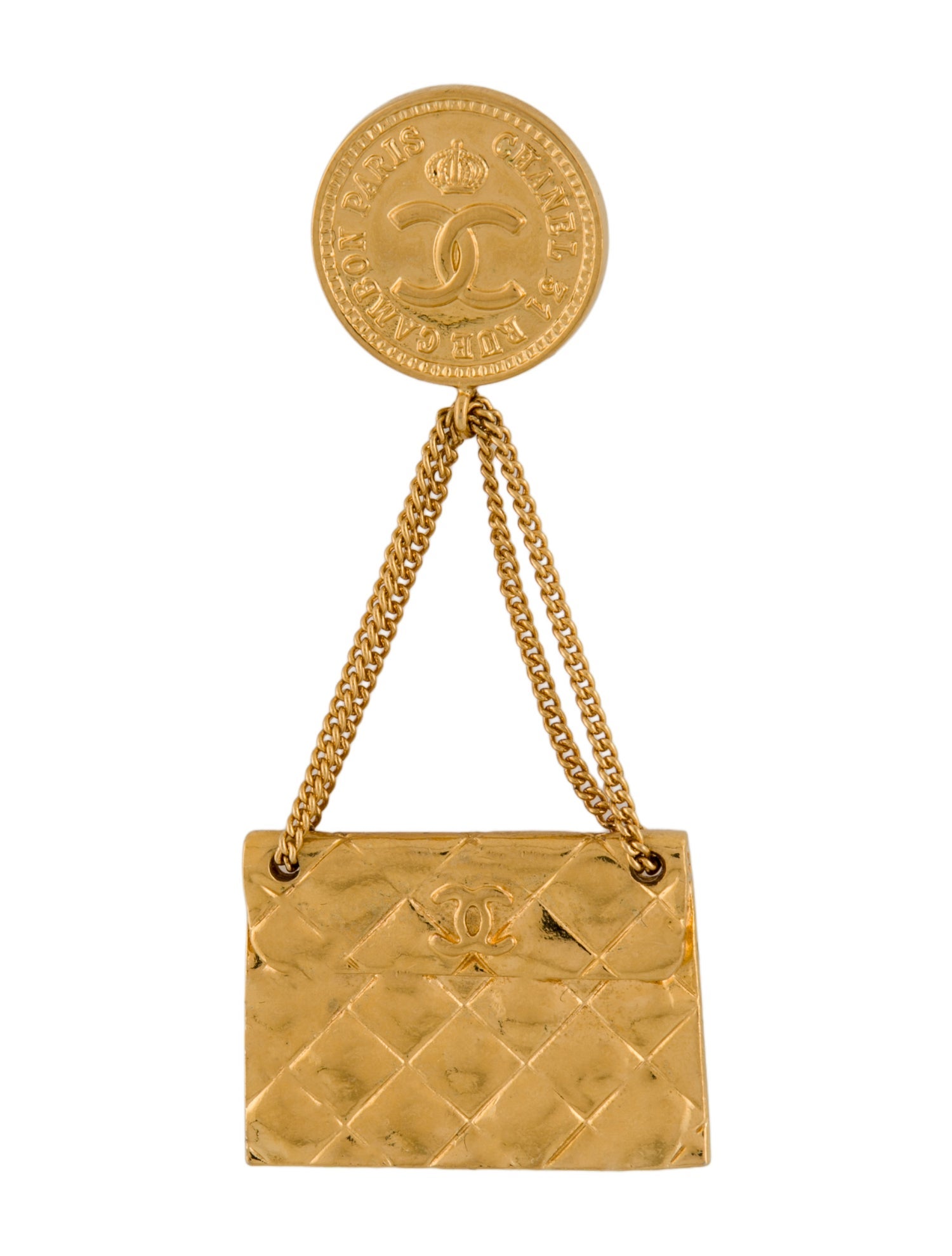 Chanel Vintage Hanging Purse Brooch
