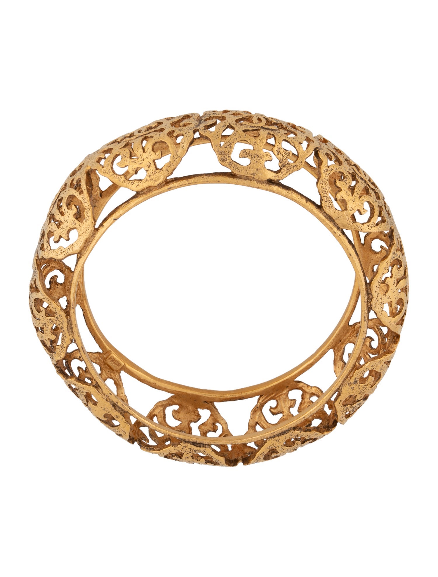 Chanel Vintage Filigree CC Bangle Bracelet