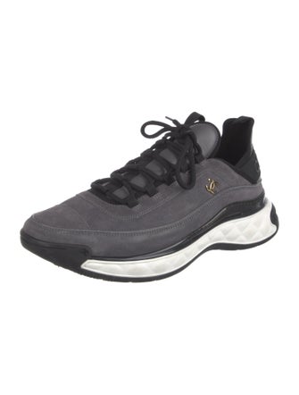 Chanel Interlocking CC Logo Suede Sneakers