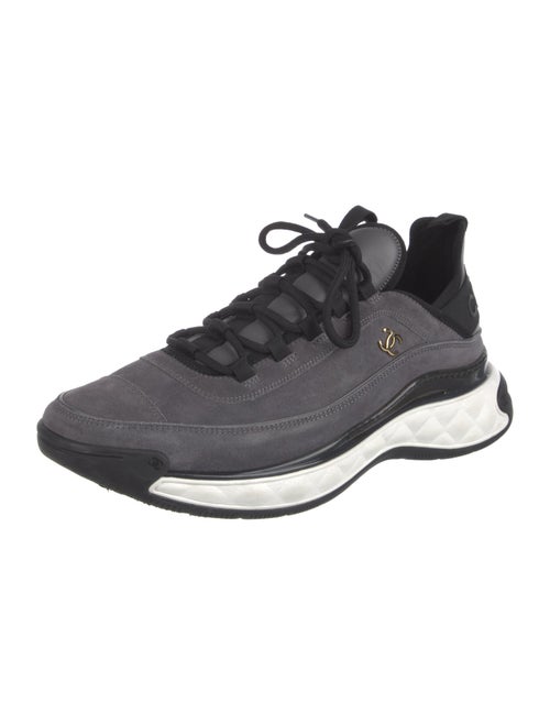 Chanel Interlocking CC Logo Suede Sneakers