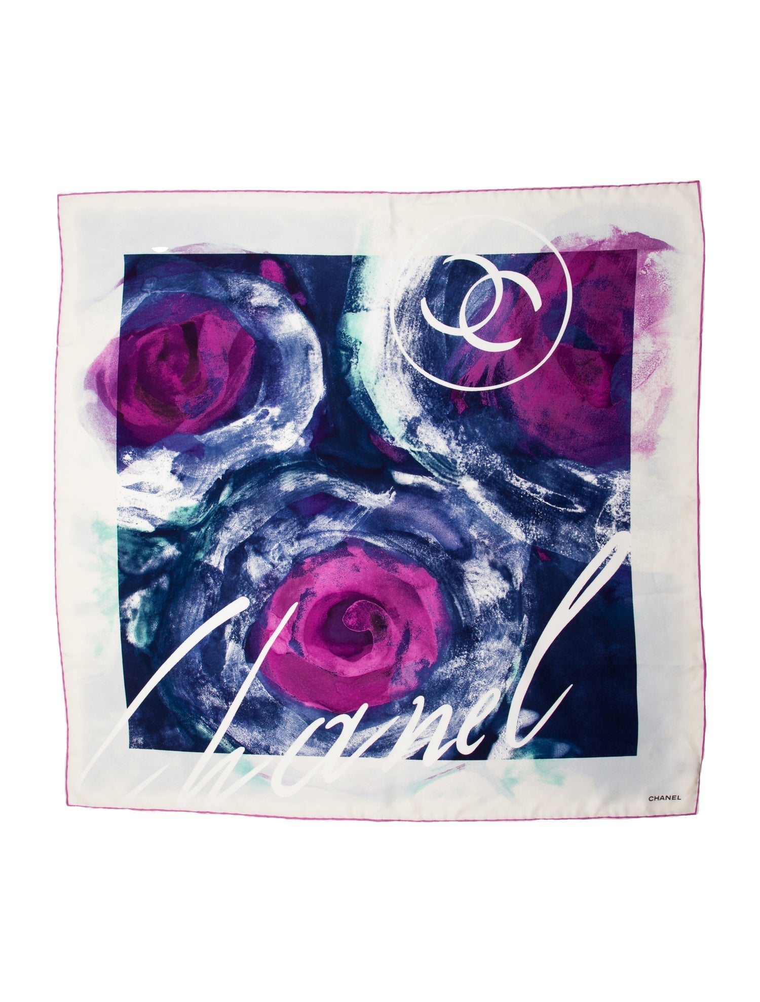 Chanel Silk Interlocking CC Logo Scarf