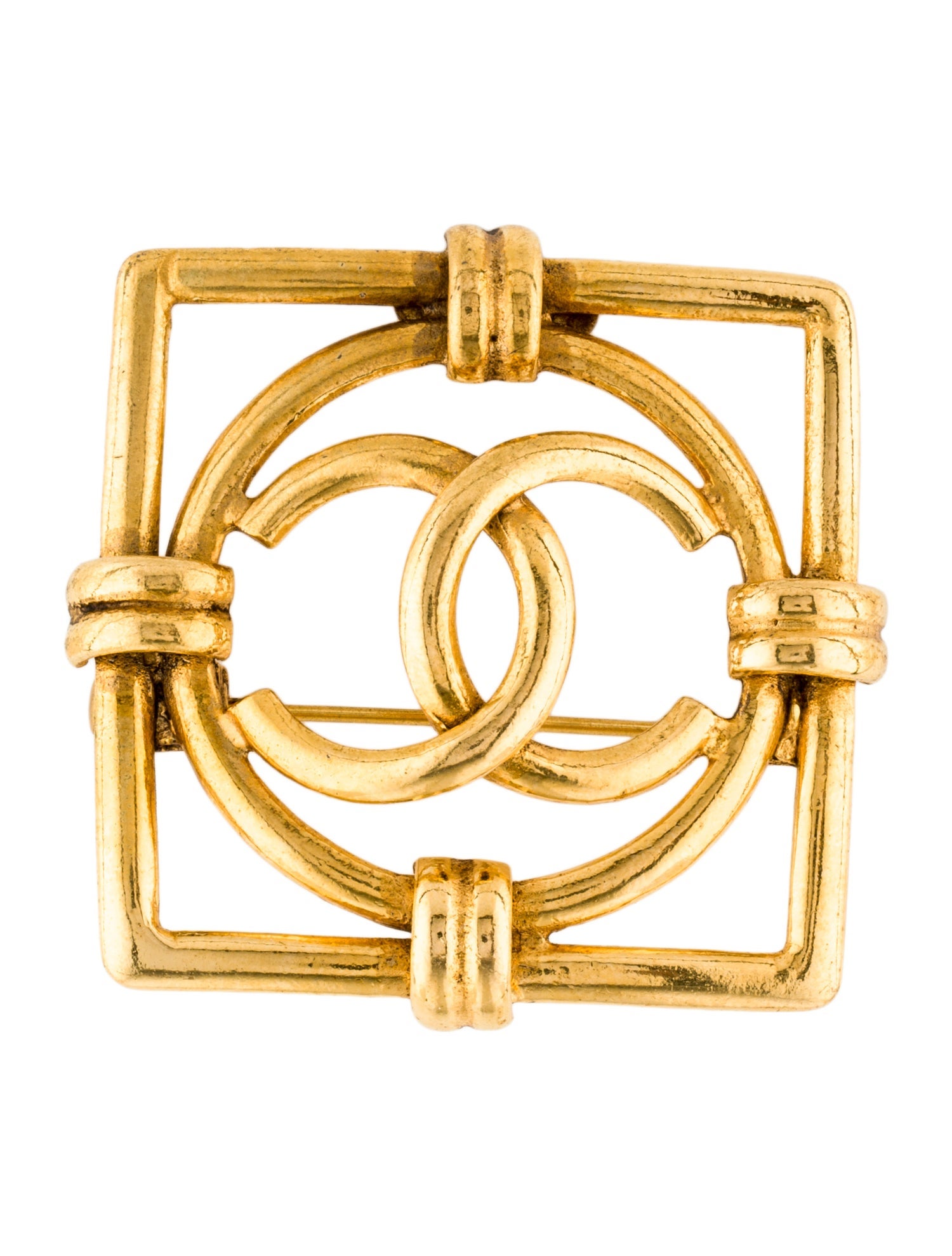Chanel Vintage CC Square Brooch