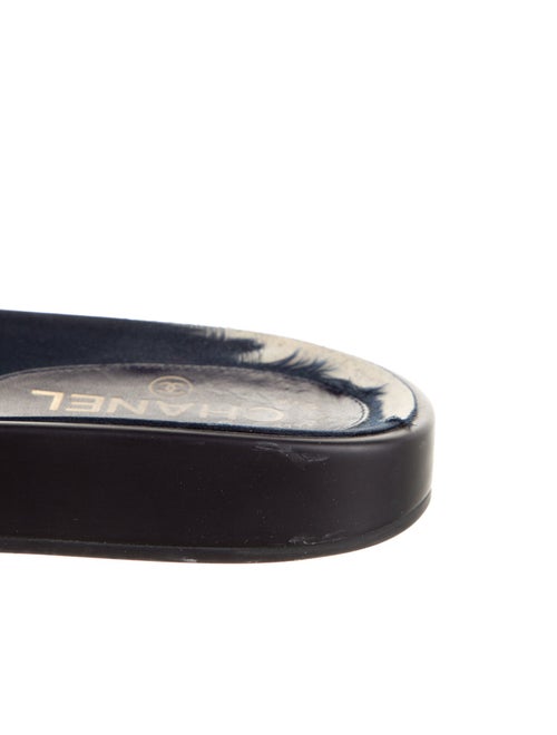 Chanel Interlocking CC Logo Chain-Link Accents Slides