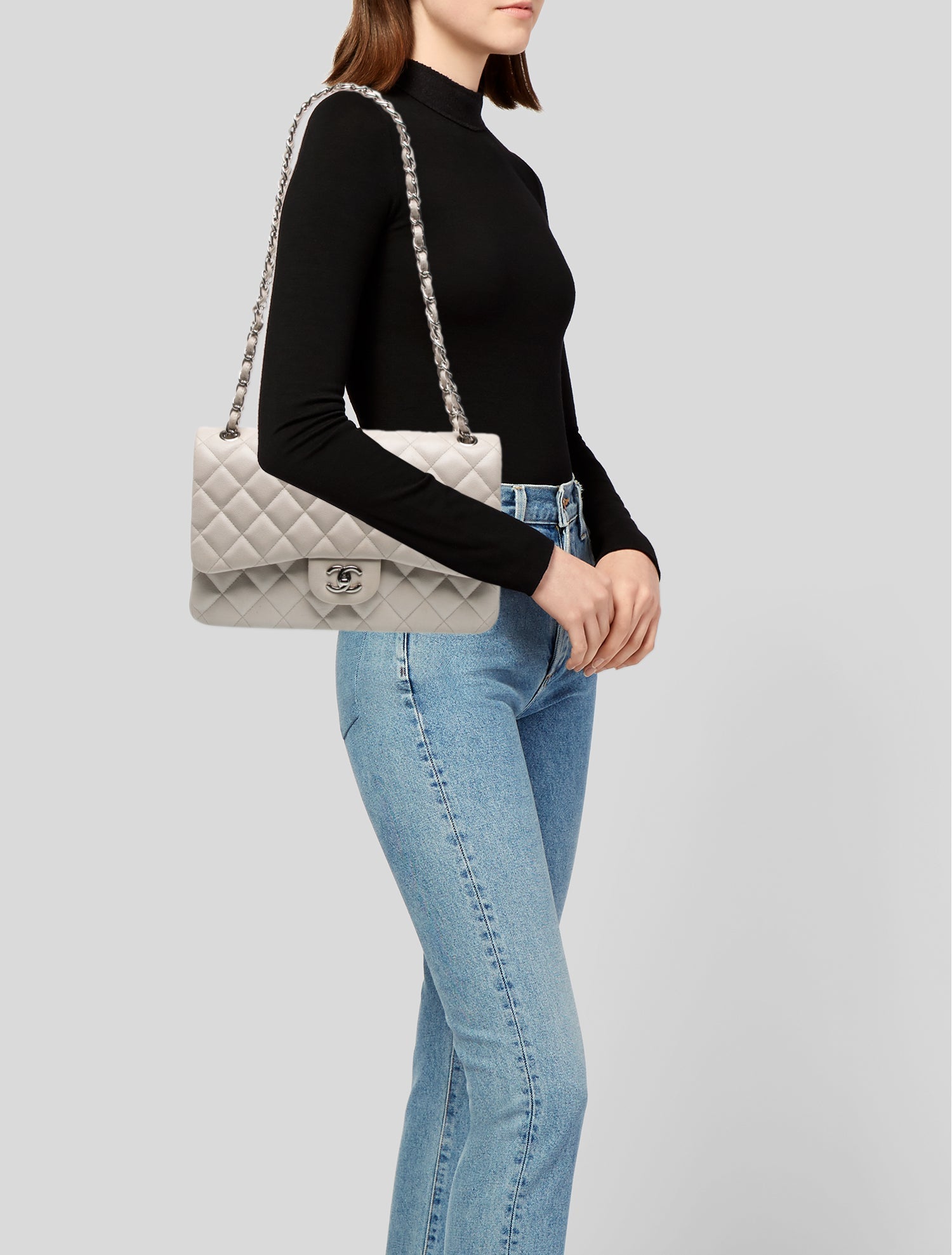 Chanel Classic Caviar Jumbo Double Flap Bag