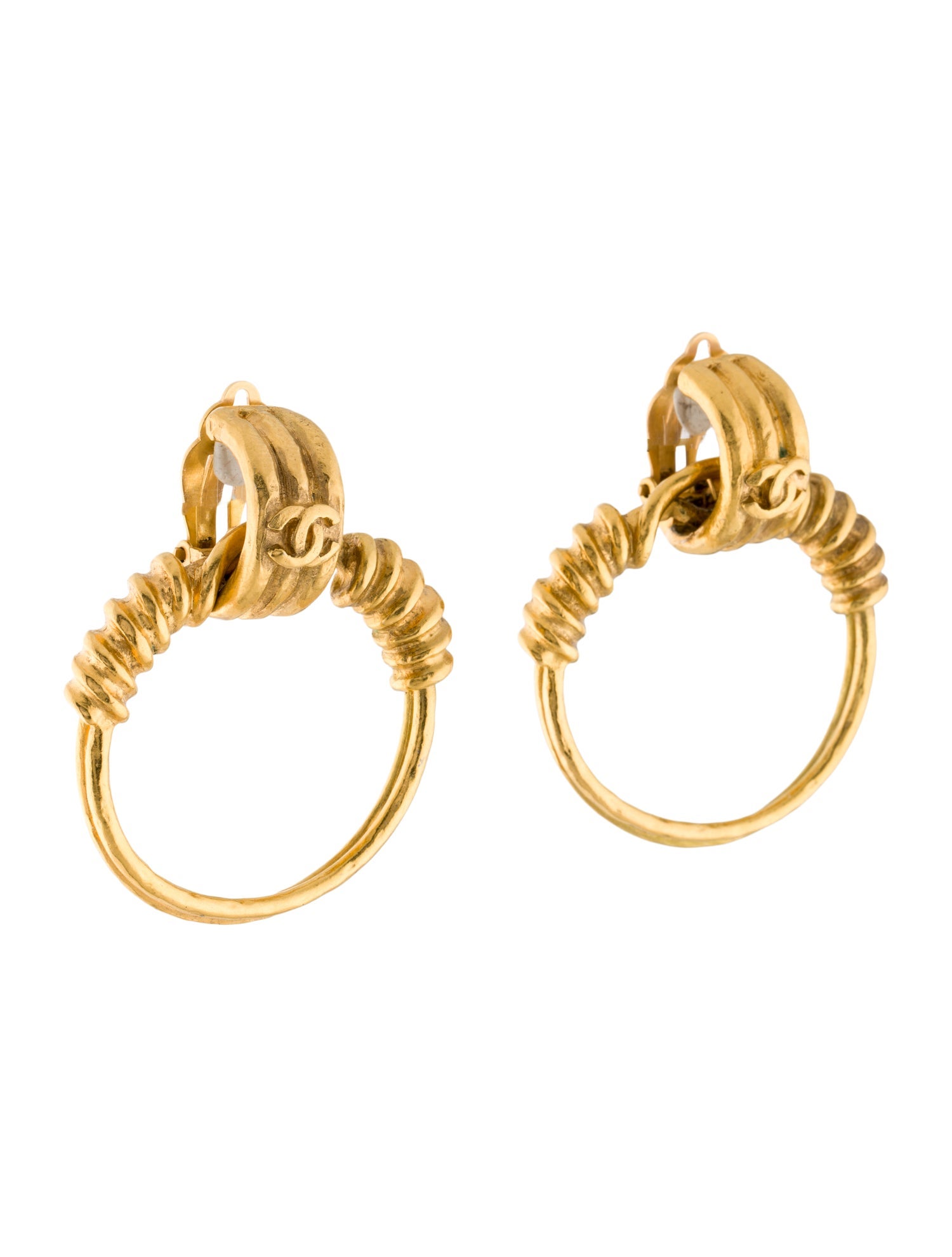 Chanel Vintage CC Hoop Earrings