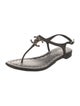 Chanel T-Strap Interlocking CC Logo T-Strap Sandals