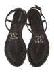Chanel T-Strap Interlocking CC Logo T-Strap Sandals