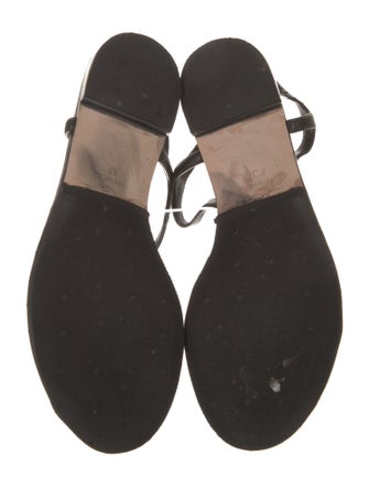 Chanel T-Strap Interlocking CC Logo T-Strap Sandals