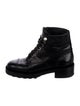 Chanel Interlocking CC Logo Leather Combat Boots