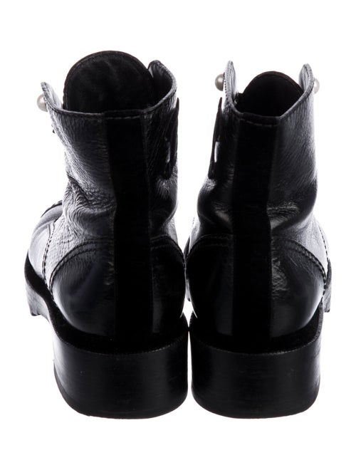 Chanel Interlocking CC Logo Leather Combat Boots