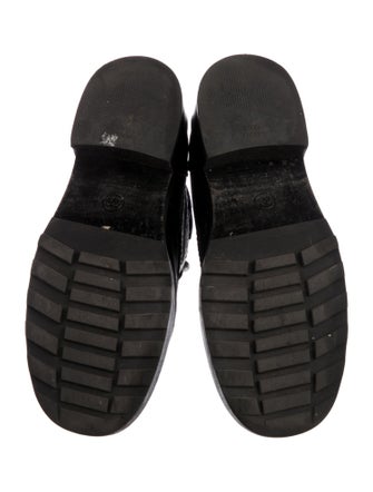 Chanel Interlocking CC Logo Leather Combat Boots