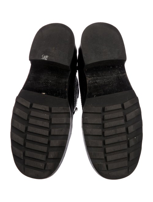Chanel Interlocking CC Logo Leather Combat Boots