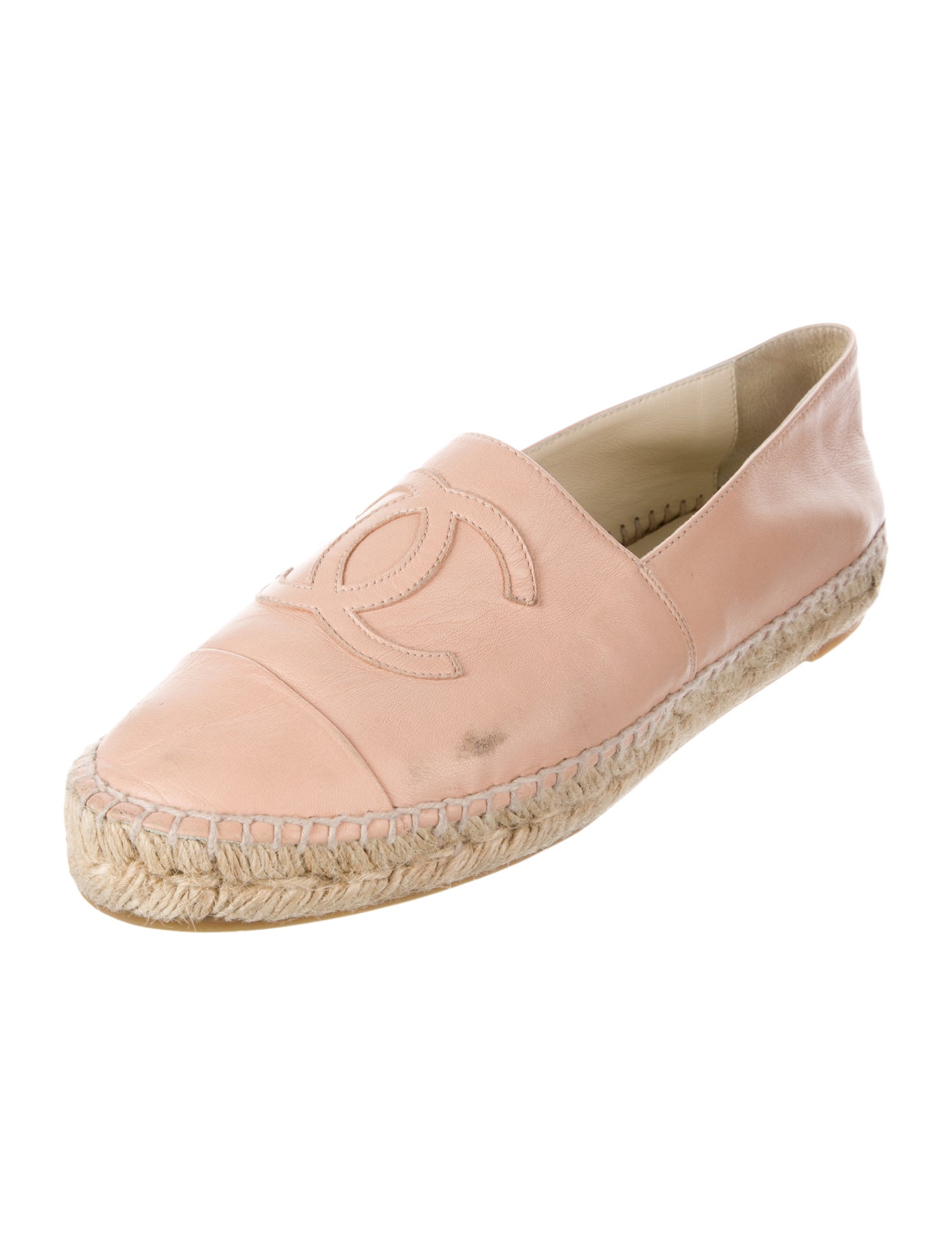 Chanel Interlocking CC Logo Lambskin Espadrilles
