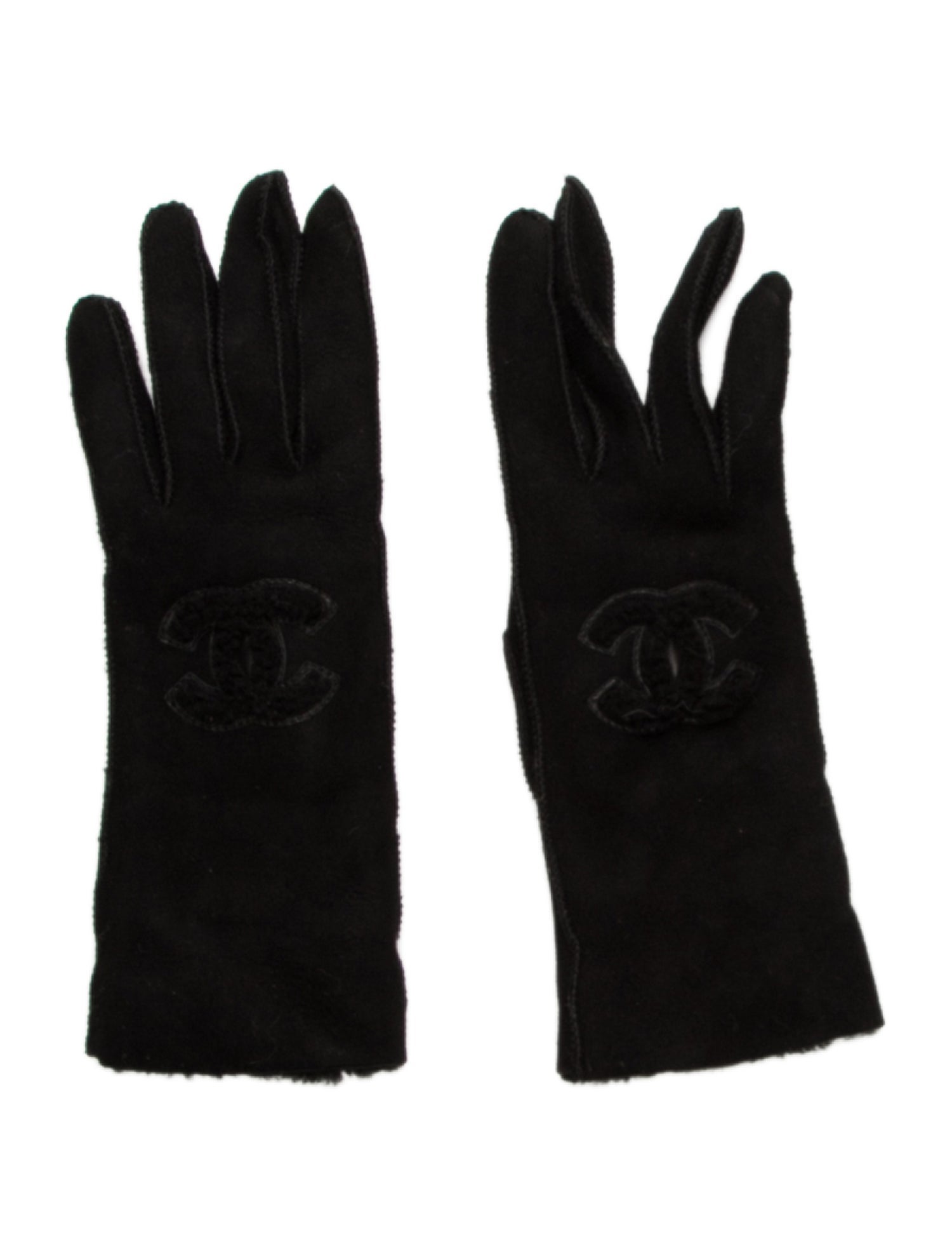 Chanel CC Suede Gloves