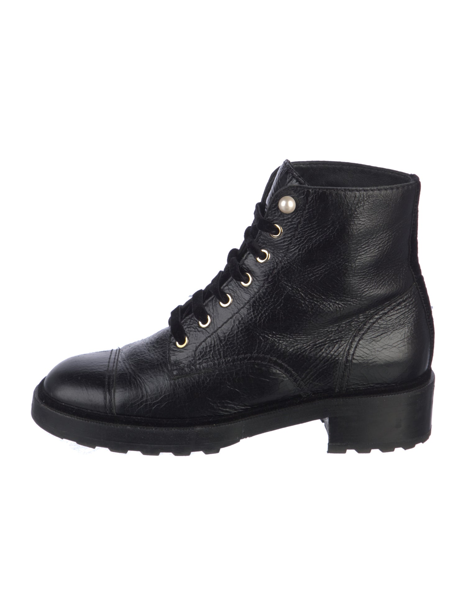 Chanel 2021 Interlocking CC Logo Combat Boots