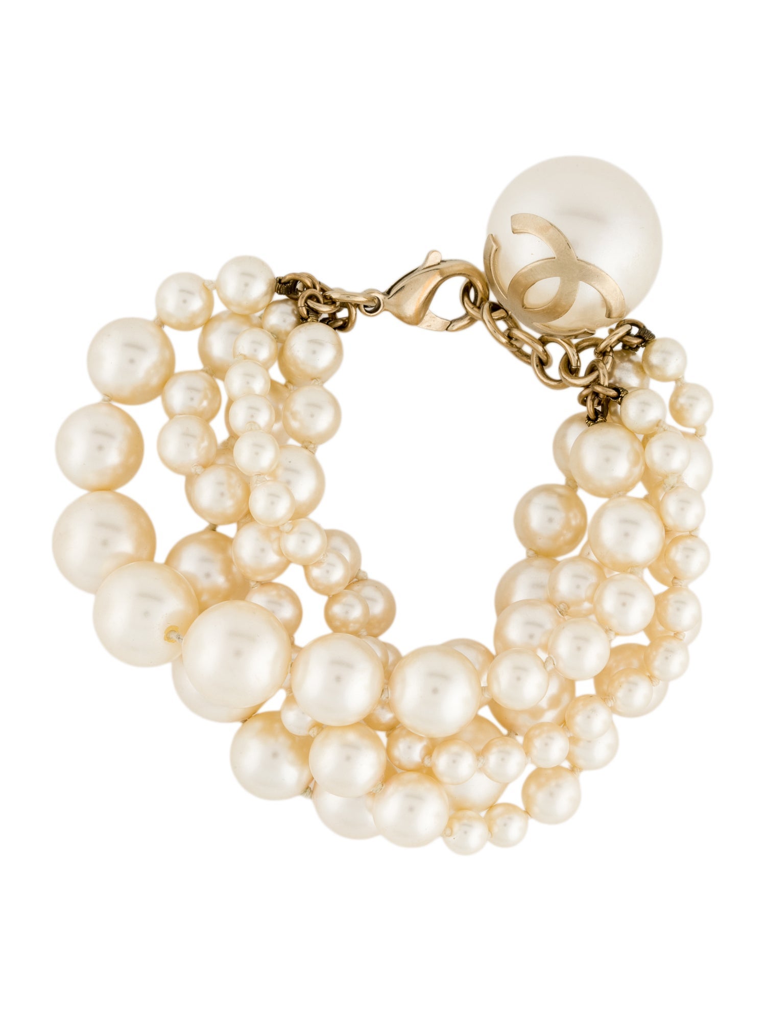 Chanel Faux Pearl Multistrand Bracelet
