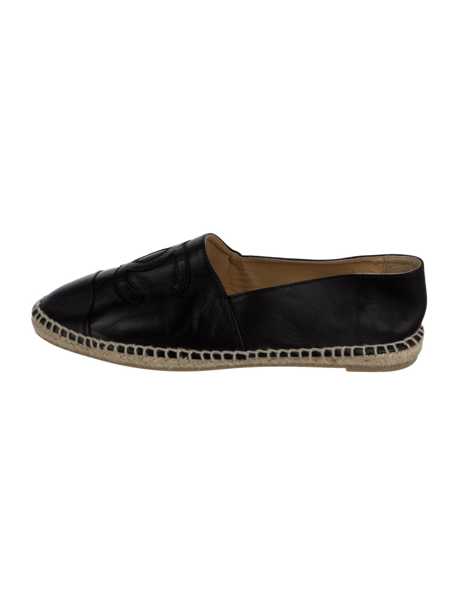 Chanel Interlocking CC Logo Lambskin Espadrilles