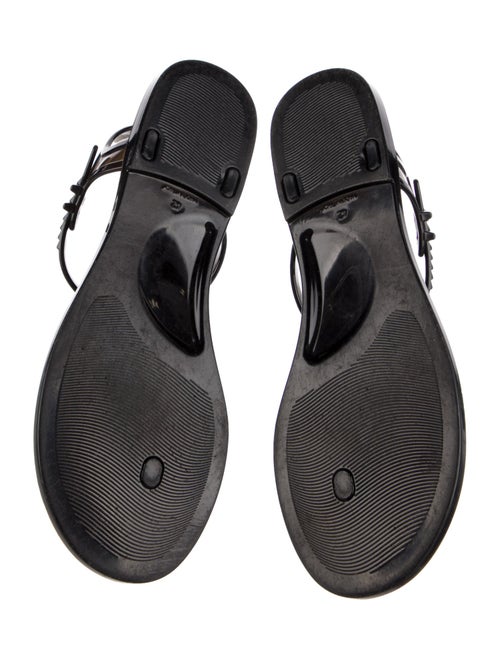 Chanel Interlocking CC Logo Rubber T-Strap Sandals