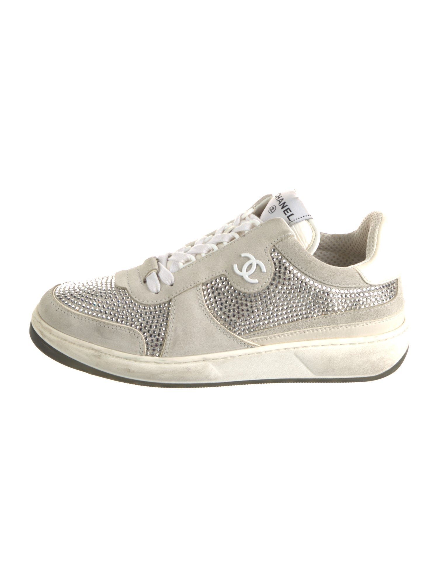 Chanel Interlocking CC Logo Suede Sneakers