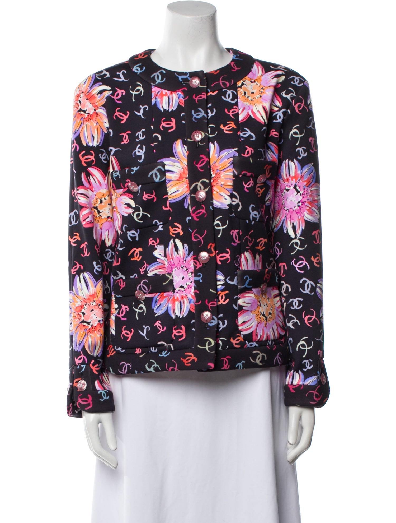 Chanel 2024 Floral Print Evening Jacket w/ Tags