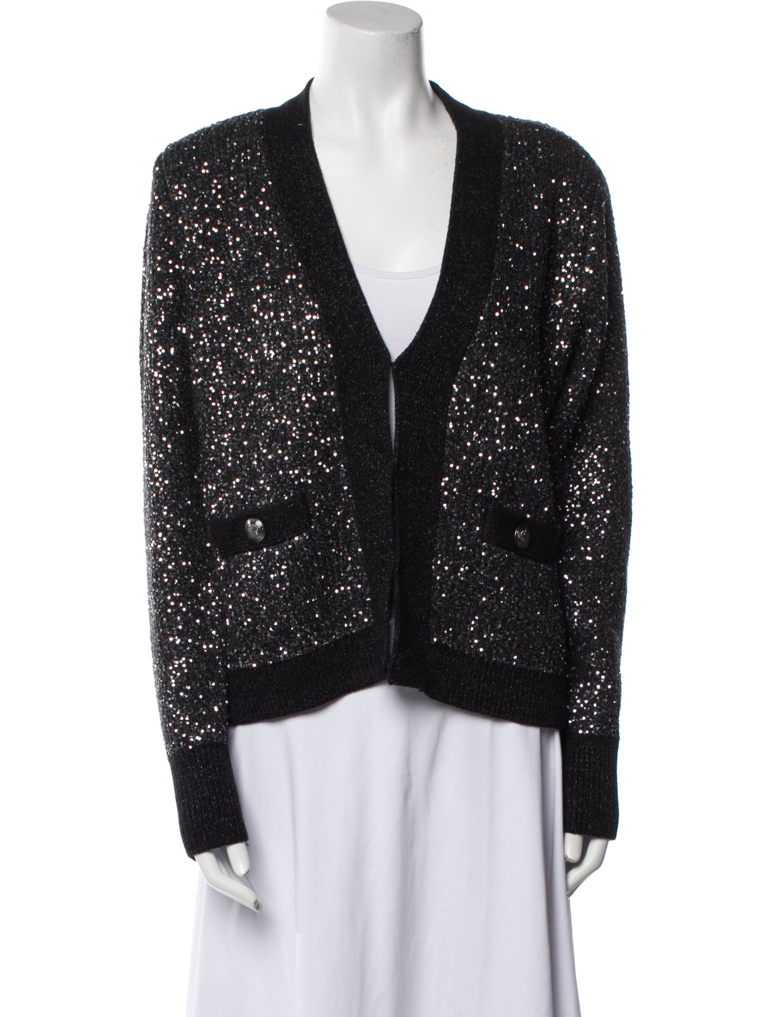 L'Agence Patterned V-Neck Sweater