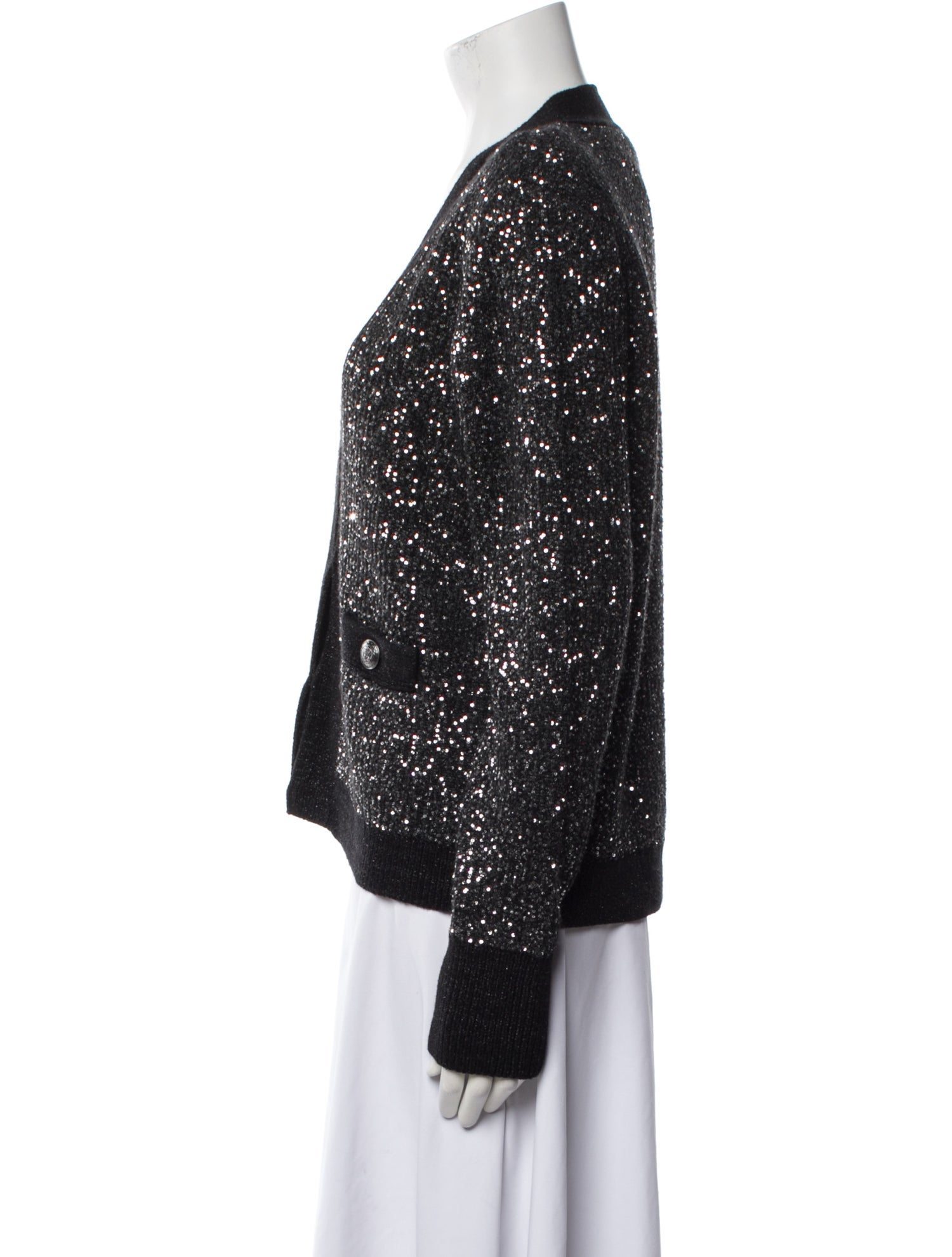 L'Agence Patterned V-Neck Sweater