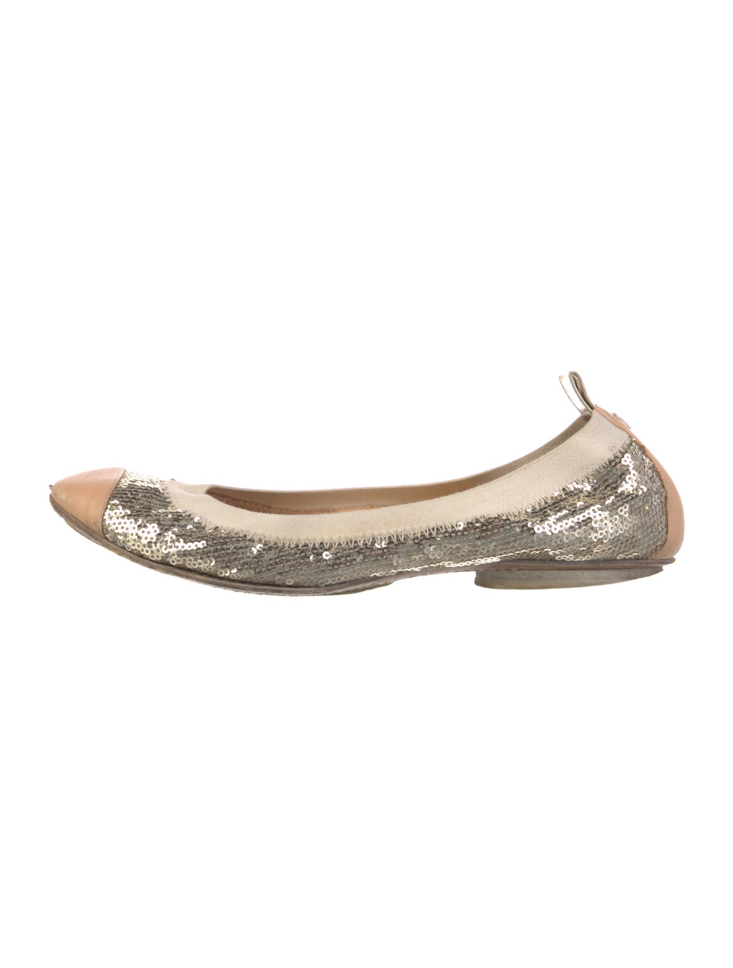 Chanel Interlocking CC Logo Sequins Ballet Flats